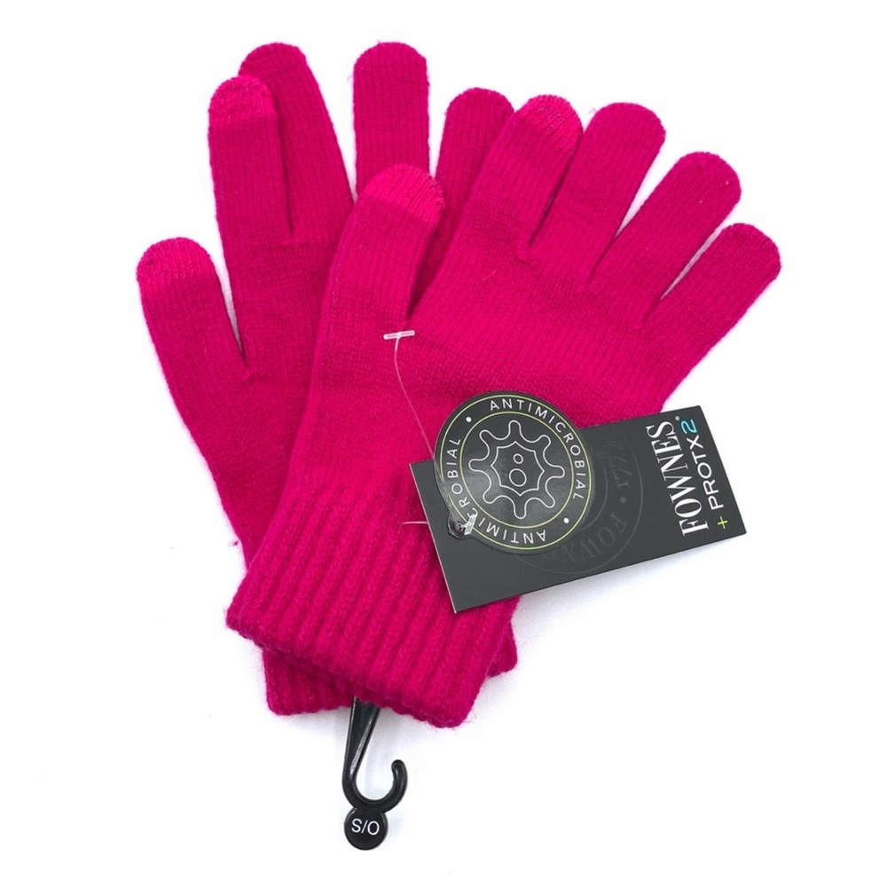 NWT Fownes Brothers + Protx2 Antimicrobial Knit Gloves Hot Pink